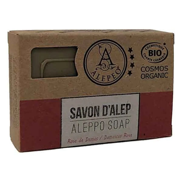 Savon d'Alep à la Rose de Damas Certifié Cosmos Organic 100g