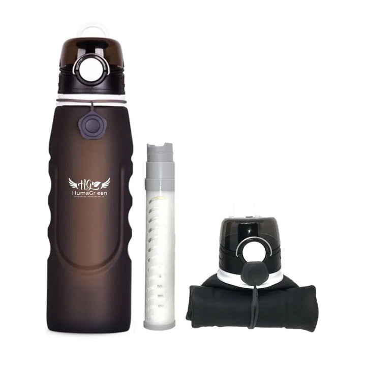 Gourde filtrante HumaGreen avec filtre intégré pour une eau pure lors de vos activités en plein air