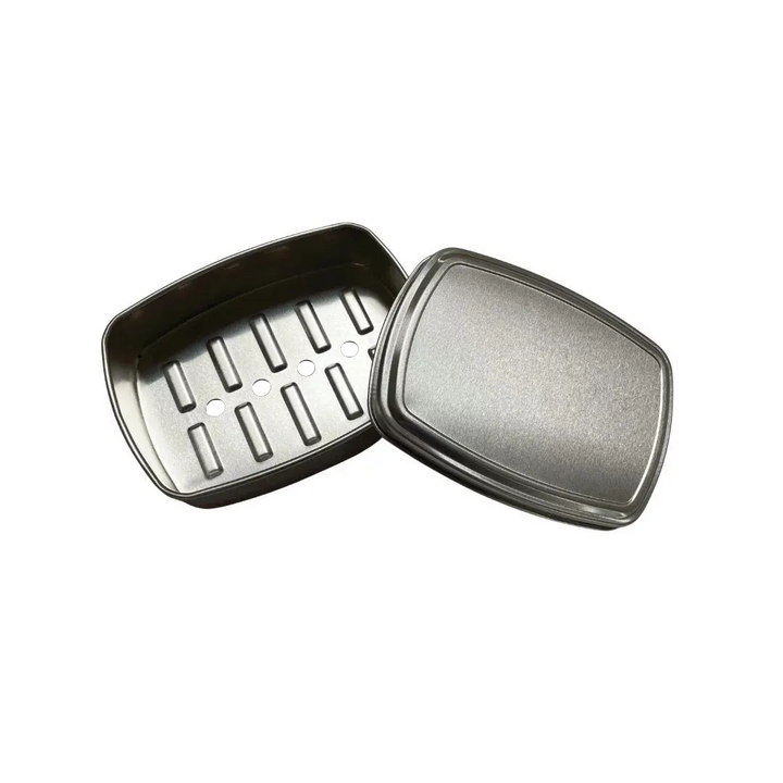 Boîte à savon de voyage HumaGreen en métal avec couvercle et trous pour drainage