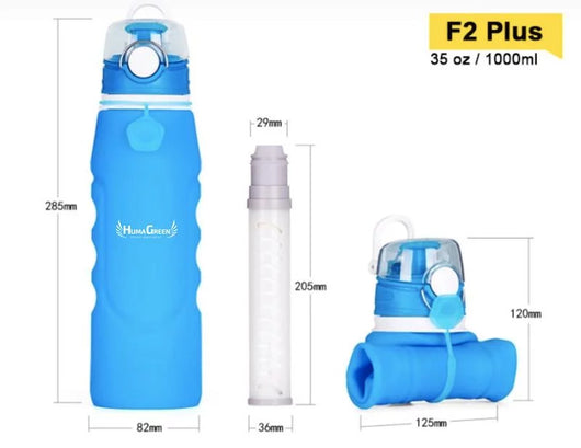 Gourde pliable Motivai® - Blauw - Festival Drinking bag - Water bag - 480  ML Gourde 